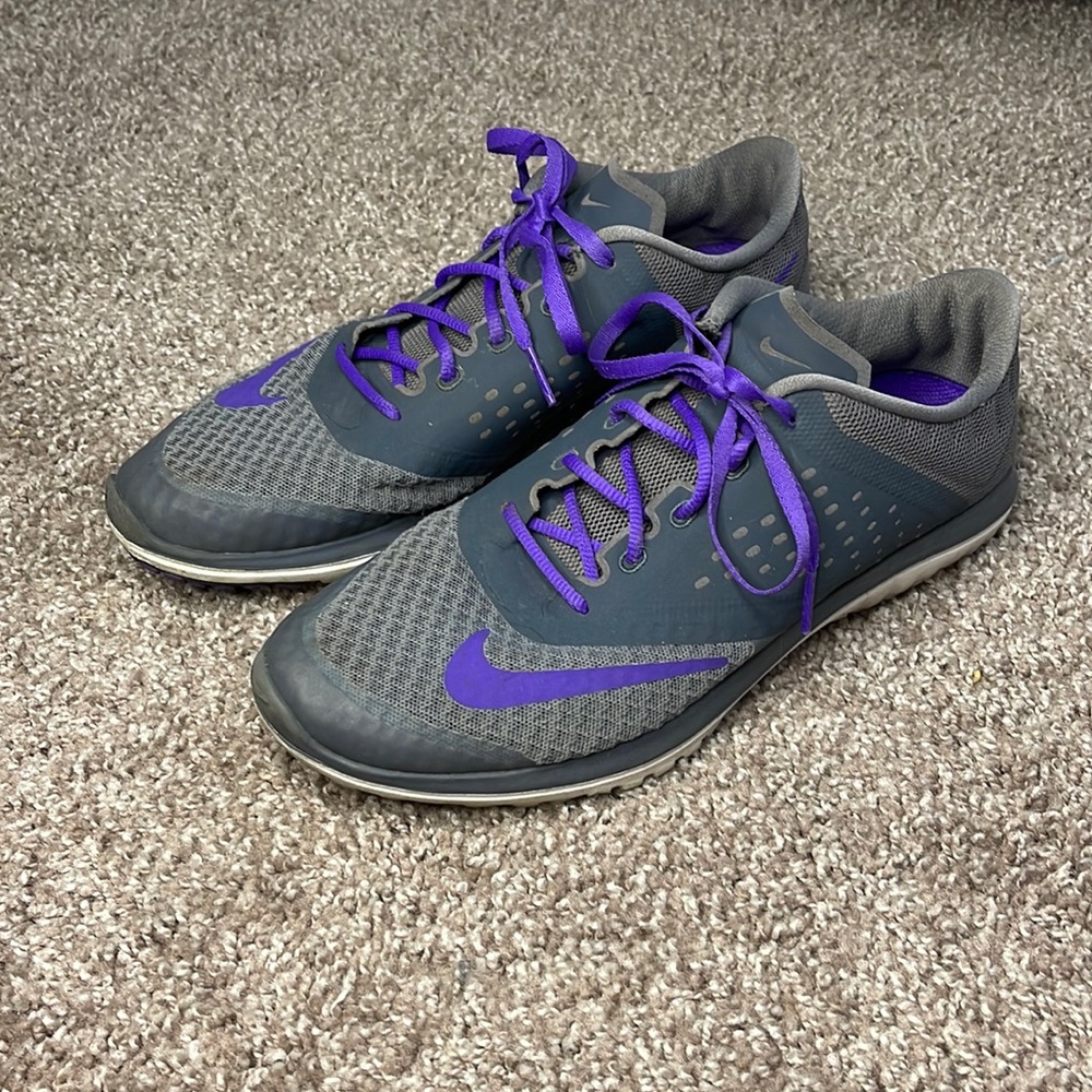 Nike, purple and grey tennis shoes, size 8.5